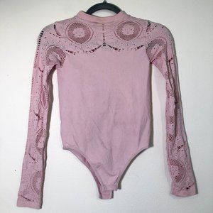 Pink Bodysuit with Cutouts